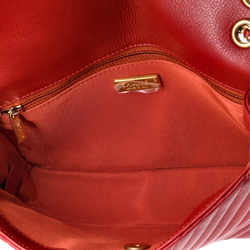 Rock the Corner Flap Bag Chevron Leather Medium