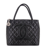 Medallion Tote Quilted Caviar