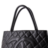 Medallion Tote Quilted Caviar