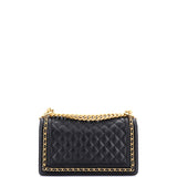 Chain Around Boy Flap Bag Quilted Caviar Old Medium