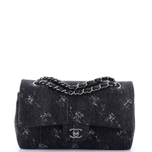 Classic Double Flap Bag Printed Denim Medium