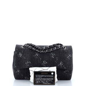 Classic Double Flap Bag Printed Denim Medium