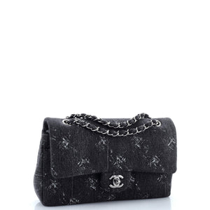 Classic Double Flap Bag Printed Denim Medium