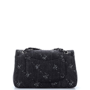 Classic Double Flap Bag Printed Denim Medium