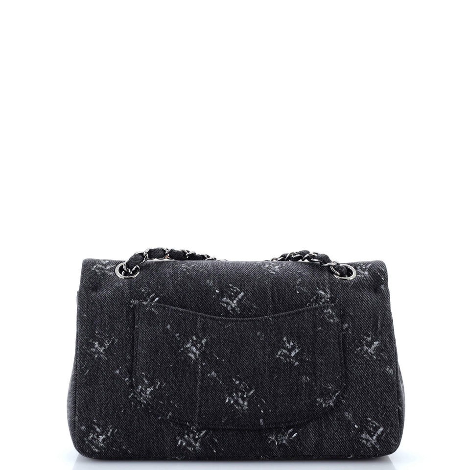 Classic Double Flap Bag Printed Denim Medium