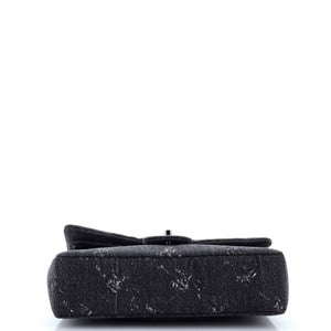 Classic Double Flap Bag Printed Denim Medium