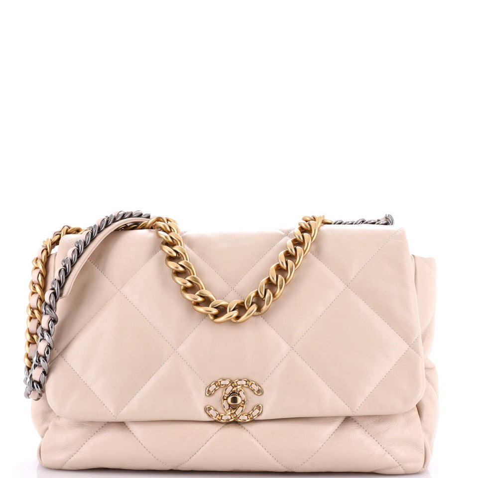 19 Flap Bag Quilted Leather Maxi