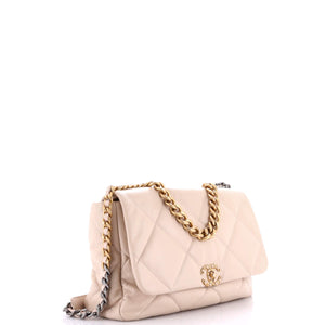 19 Flap Bag Quilted Leather Maxi