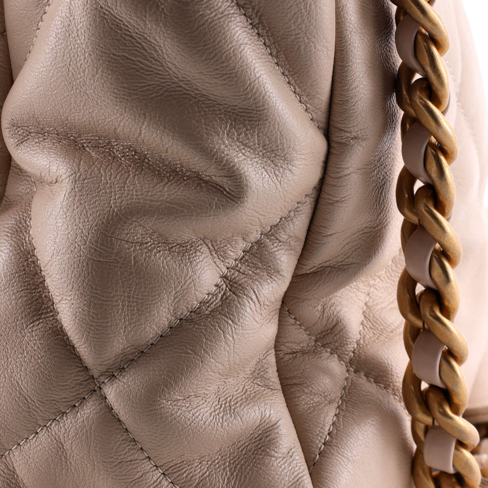 19 Flap Bag Quilted Leather Maxi