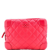 Covered CC Zip Pouch Quilted Lambskin Medium