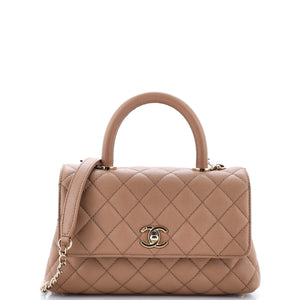 Coco Top Handle Bag Quilted Caviar Mini