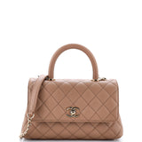 Coco Top Handle Bag Quilted Caviar Mini