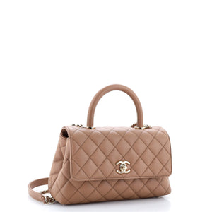 Coco Top Handle Bag Quilted Caviar Mini