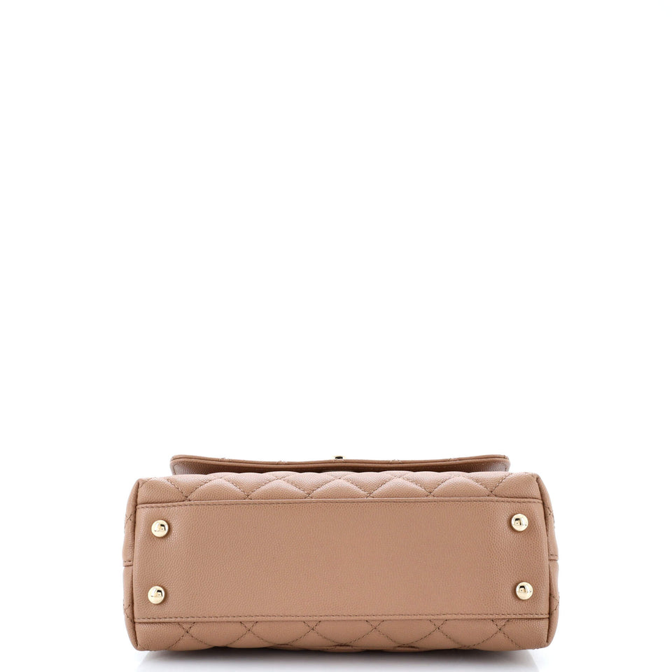 Coco Top Handle Bag Quilted Caviar Mini
