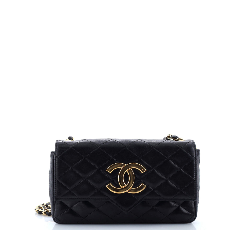 Vintage CC Chain Flap Bag Quilted Lambskin Small