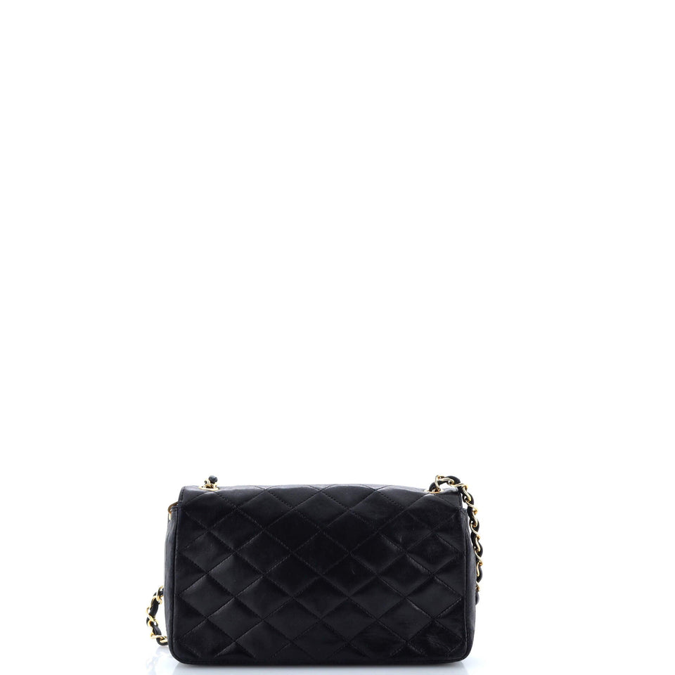 Vintage CC Chain Flap Bag Quilted Lambskin Small