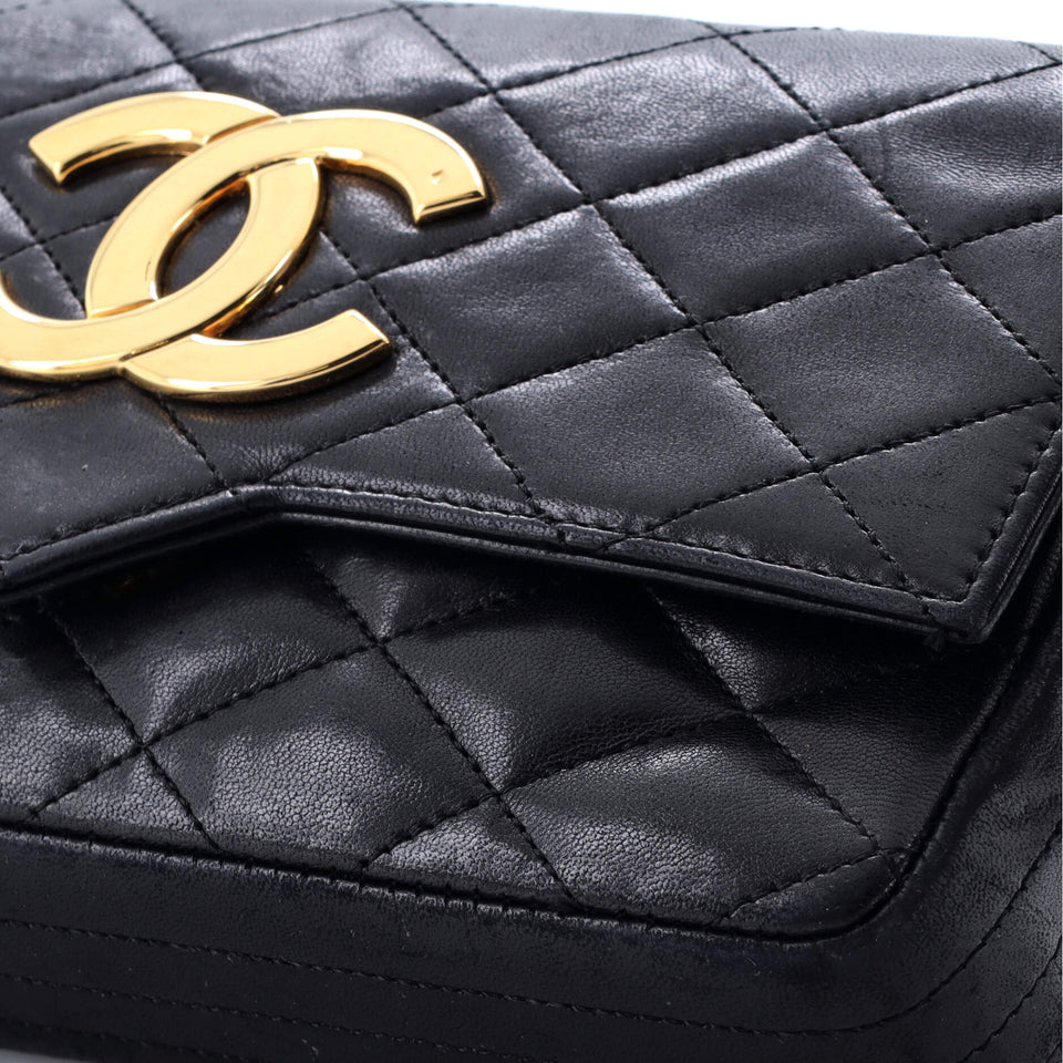 Vintage CC Chain Flap Bag Quilted Lambskin Small