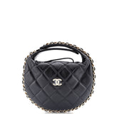 Chain Around Hobo Pouch Quilted Lambskin Mini
