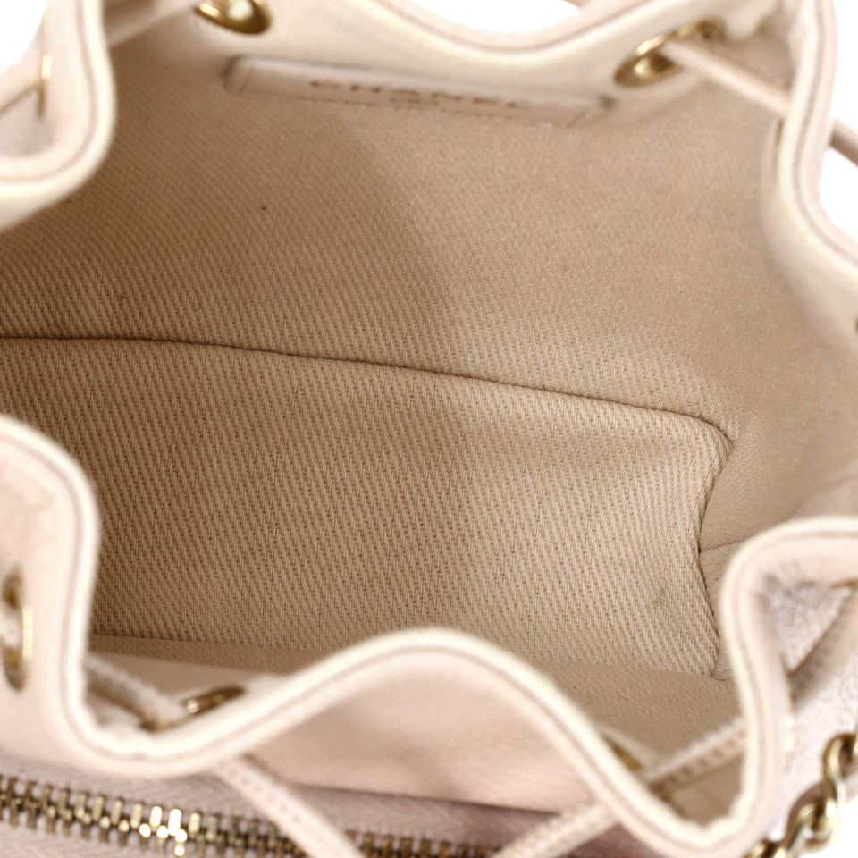 Business Affinity Drawstring Bucket Bag Quilted Caviar Mini