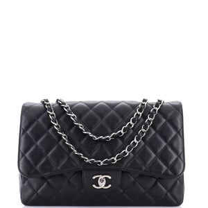 Classic Single Flap Bag Quilted Caviar Jumbo