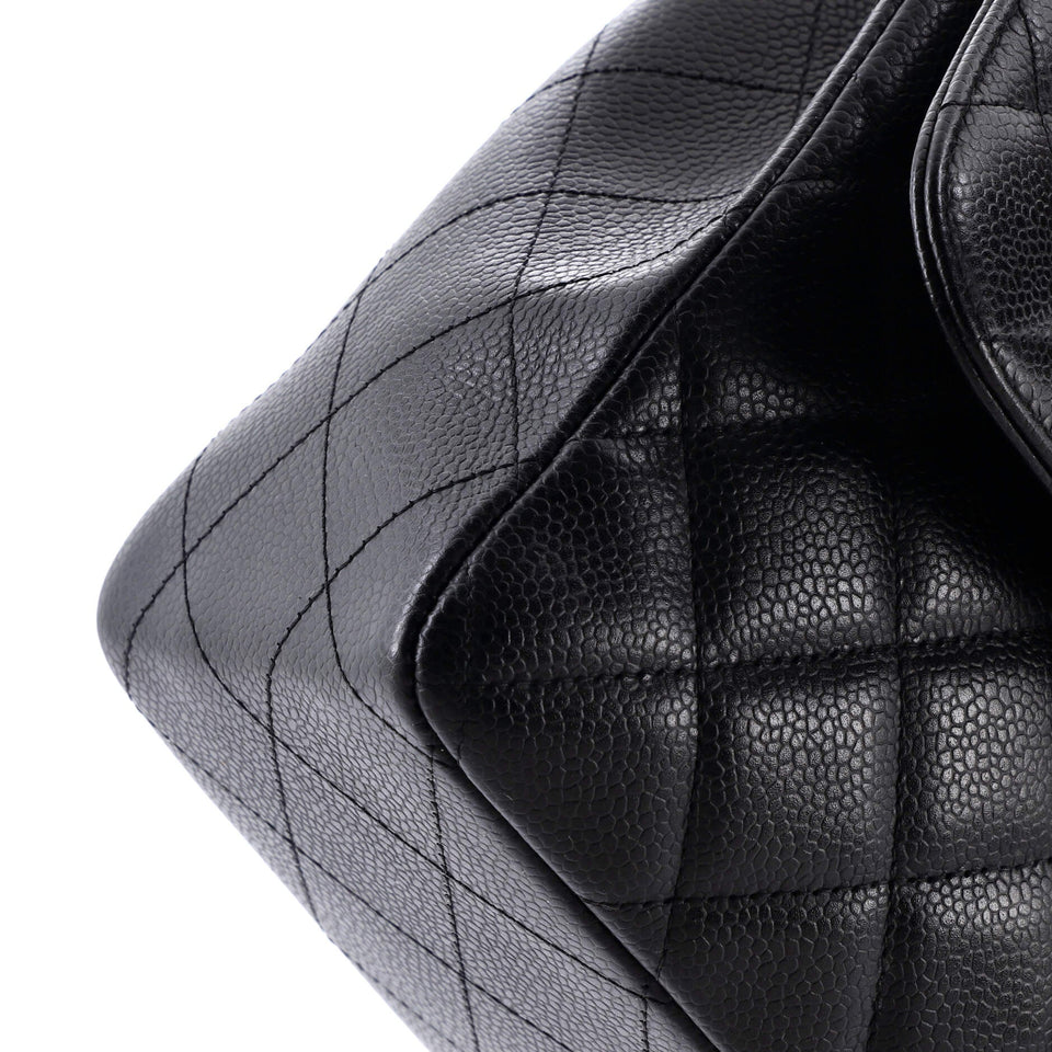Classic Single Flap Bag Quilted Caviar Jumbo