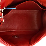 Square Classic Single Flap Bag Chevron Caviar Mini