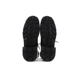 Women's Charm Chain CC Cap Toe Combat Boots Quilted Leather