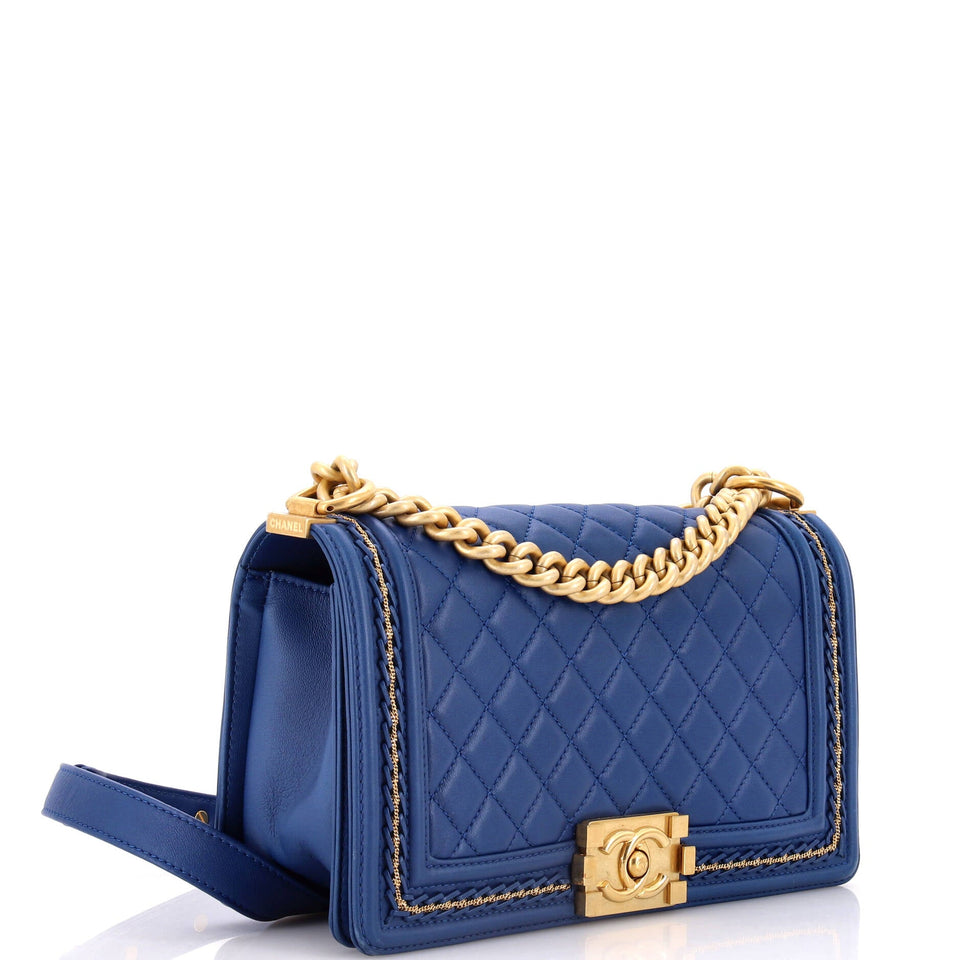 Boy Flap Bag Quilted Lambskin with Chain Detail Old Medium