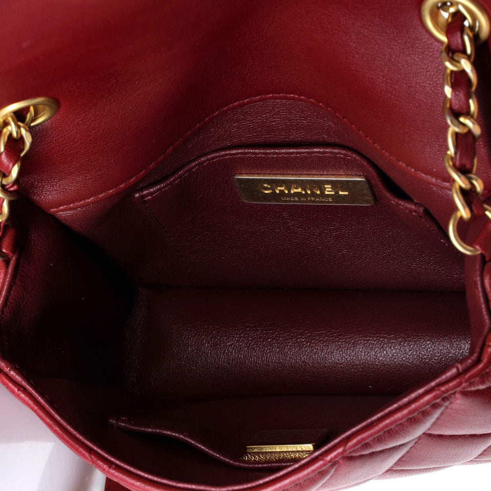 Crystal CC Full Flap Bag Quilted Lambskin Mini