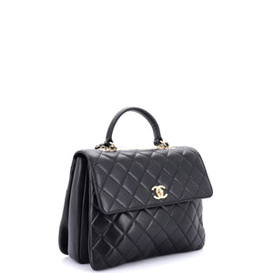 Trendy CC Top Handle Bag Quilted Lambskin Large