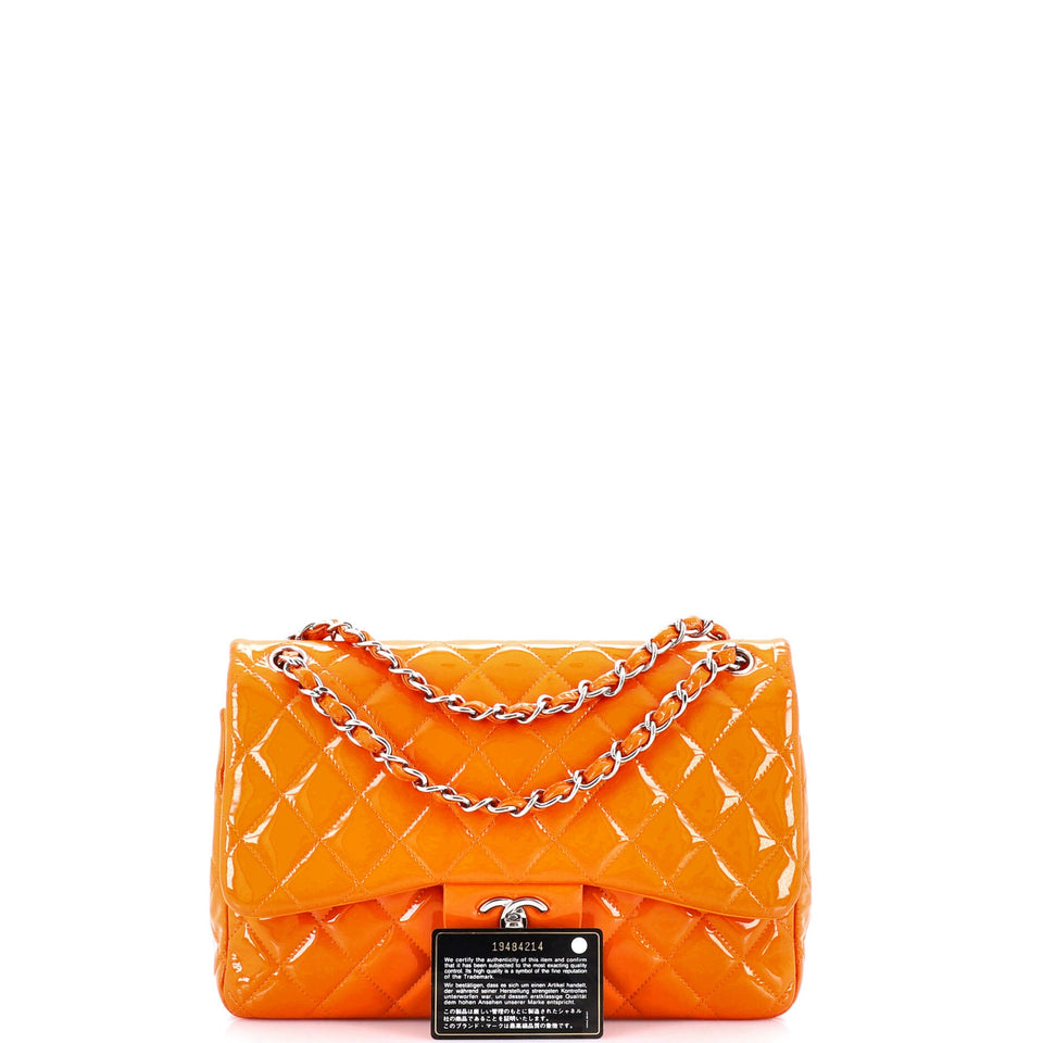 Classic Double Flap Bag Quilted Patent Jumbo