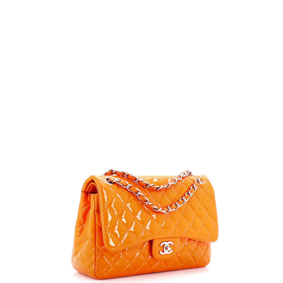 Classic Double Flap Bag Quilted Patent Jumbo