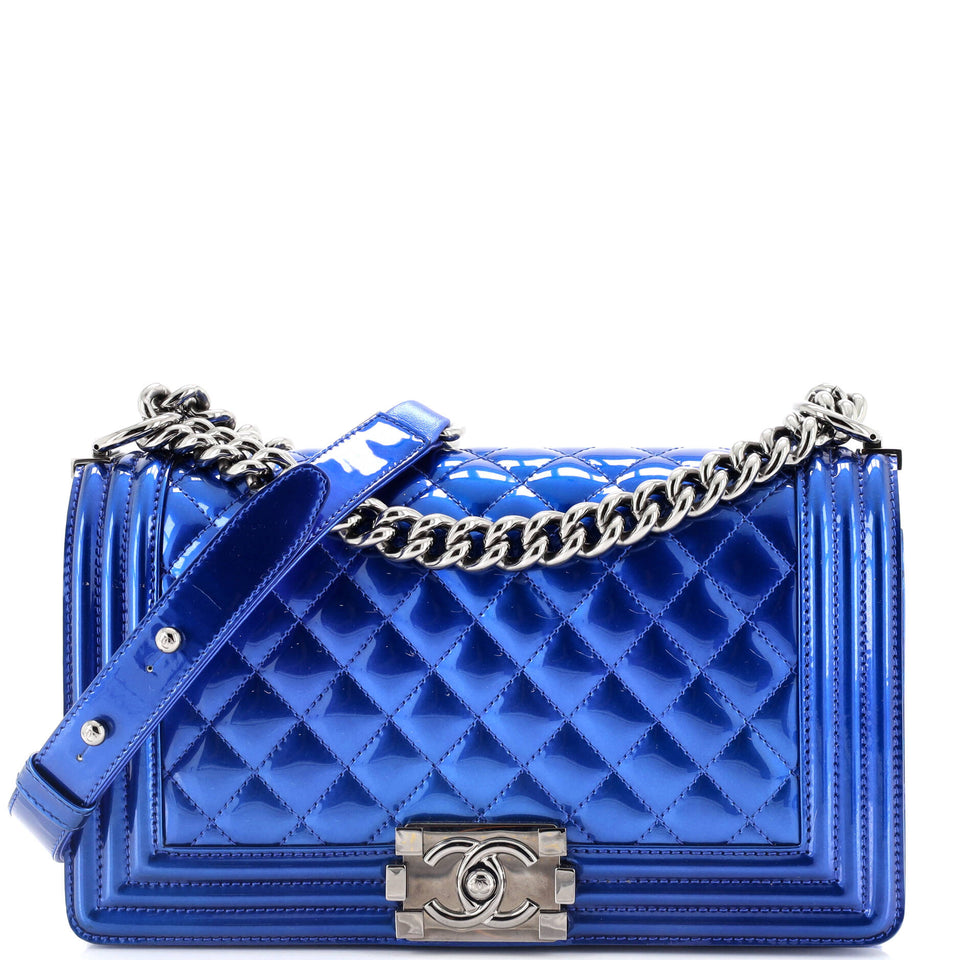 Boy Flap Bag Quilted Patent Old Medium
