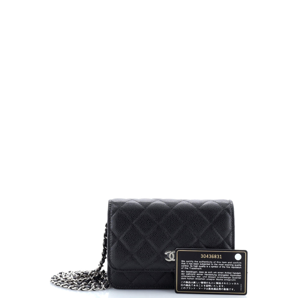 Wallet on Chain Quilted Caviar Mini