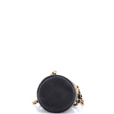 Twist Your Buttons Drawstring Bucket Bag Quilted Caviar Mini