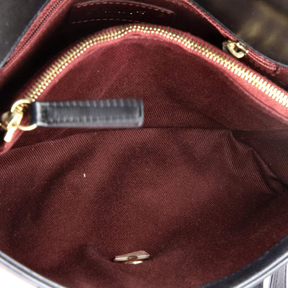 Coco Chevron Flap Bag Stitched Calfskin Small