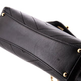 Coco Chevron Flap Bag Stitched Calfskin Small