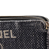 Deauville Double Zip Clutch with Chain Raffia