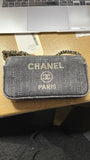 Deauville Double Zip Clutch with Chain Raffia