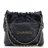 22 Chain Hobo Quilted Caviar Small