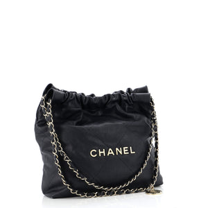 22 Chain Hobo Quilted Caviar Small