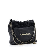 22 Chain Hobo Quilted Caviar Small