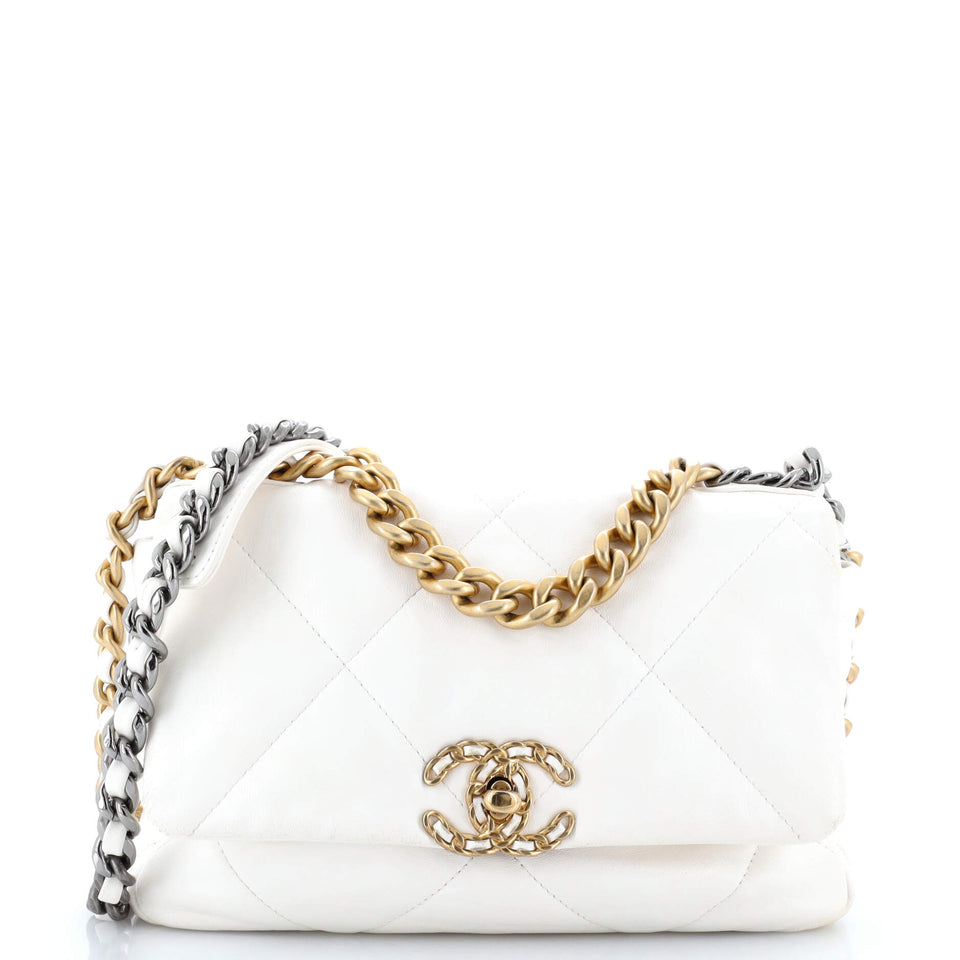 19 Flap Bag Quilted Leather Medium