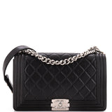 Boy Flap Bag Quilted Perforated Lambskin New Medium
