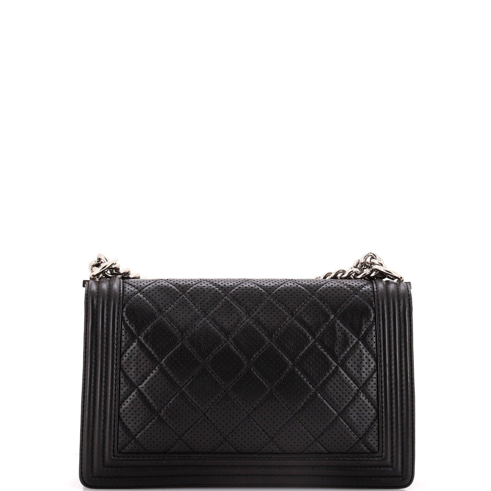 Boy Flap Bag Quilted Perforated Lambskin New Medium