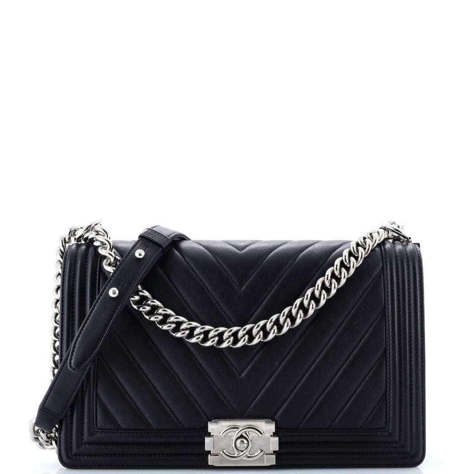 Boy Flap Bag Chevron Calfskin New Medium
