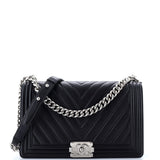 Boy Flap Bag Chevron Calfskin New Medium