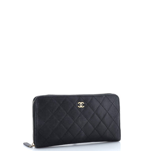 Zip Around Organizer Wallet Quilted Caviar Large