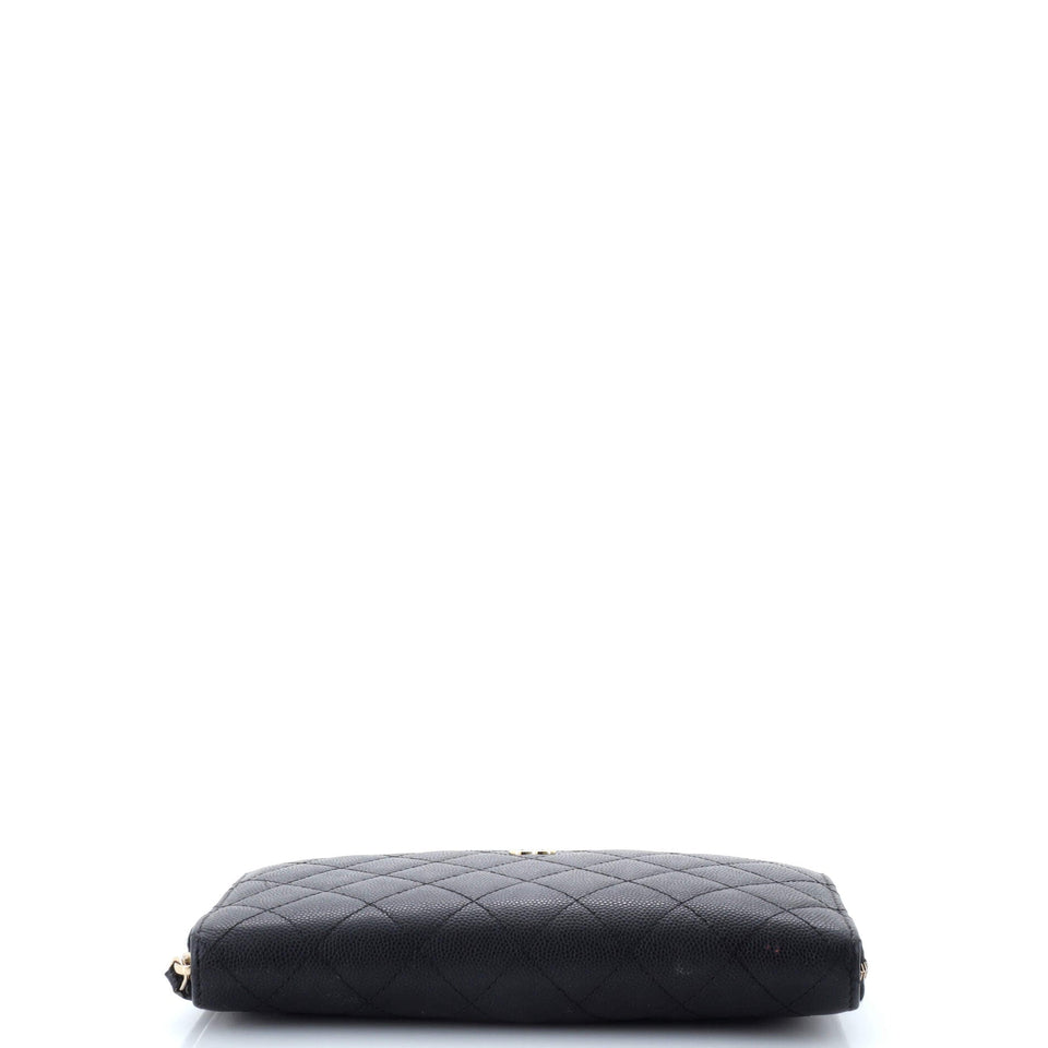 Zip Around Organizer Wallet Quilted Caviar Large