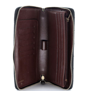 Zip Around Organizer Wallet Quilted Caviar Large